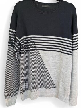 Saks Fifth Avenue Men’s Crewneck Sweater XXL | 100% Wool Made in Peru colorblock